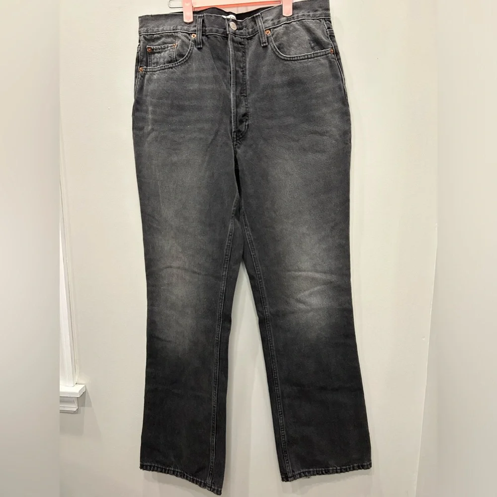 RE/DONE 90s High Rise Loose Jeans Button fly- Black